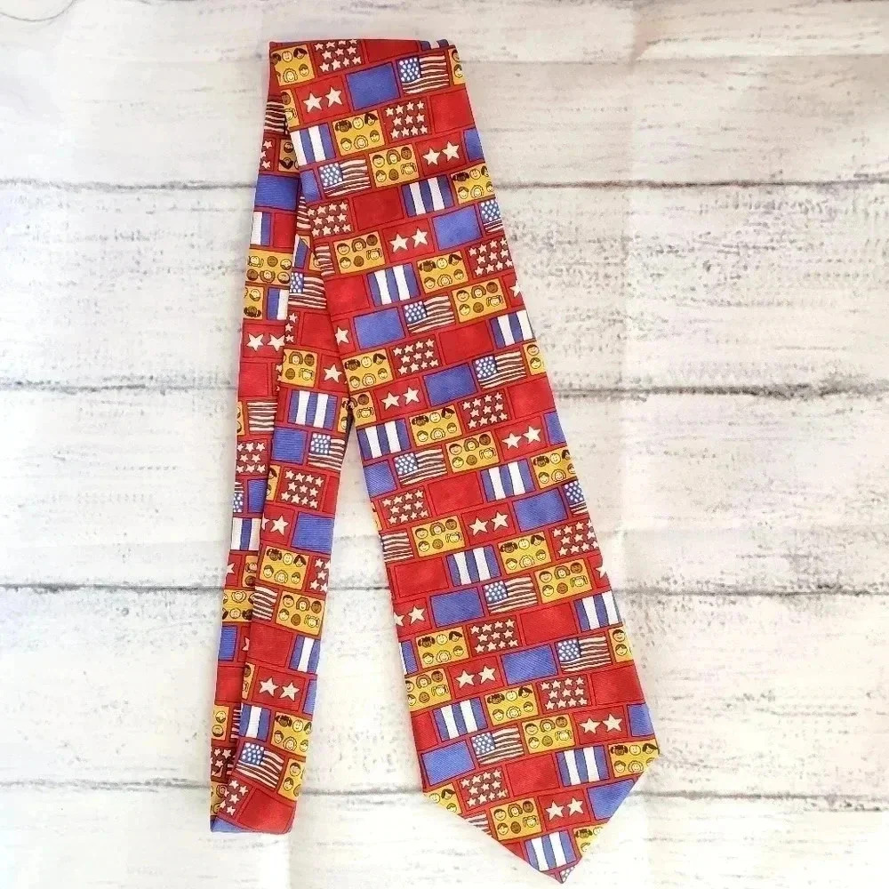 Red white and blue tie
